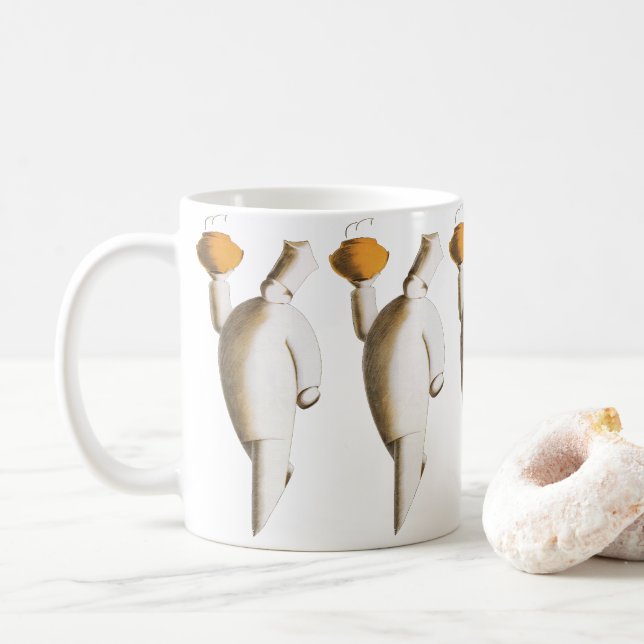 Art Deco Restaurant Koch, Vintages Business Kaffeetasse (Mit Donut)