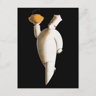 Art Deco Restaurant Koch, Vintages Business Postkarte