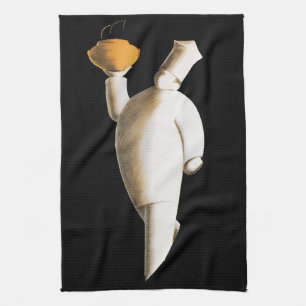 Art Deco Restaurantkoch, Vintage-Unternehmen Geschirrtuch