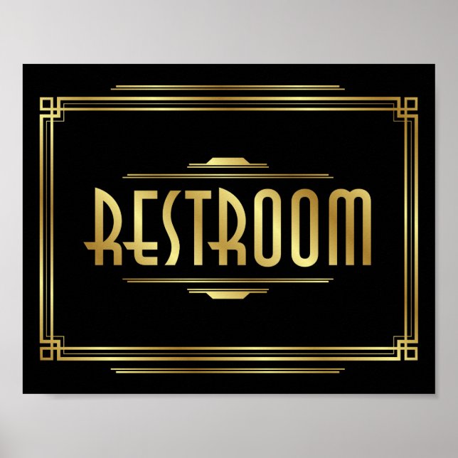 Art Deco RESTROOM Signatur Poster (Vorne)