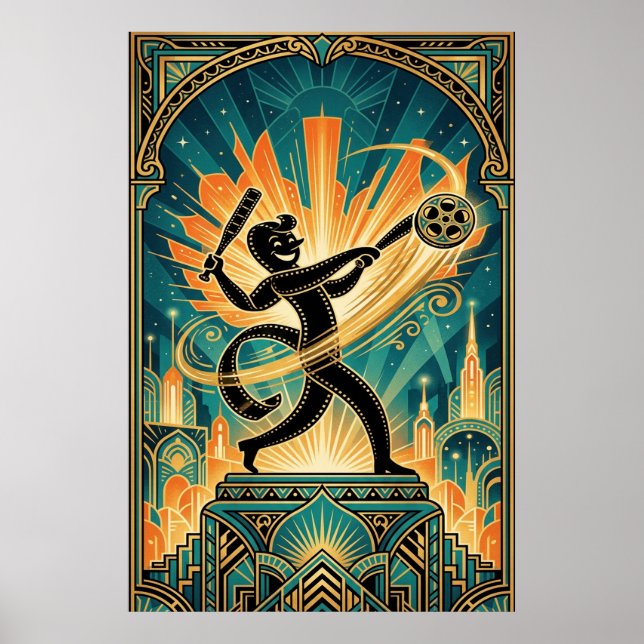 Art Deco Retro Film Strip Cartoon Character Poster (Vorne)