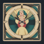 Art Deco Retro Giro Quadratische Wanduhr<br><div class="desc">Großartiges Uhrendesign. Du wirst es wie andere Liebe bekommen. Sie können dieses Design auch für andere Produkte verwenden,  die Sie mögen,  oder Ihren Text anpassen und hinzufügen. Folgen Sie mir für mehr. Vielen Dank. Ich wünsche Ihnen einen schönen Tag.</div>