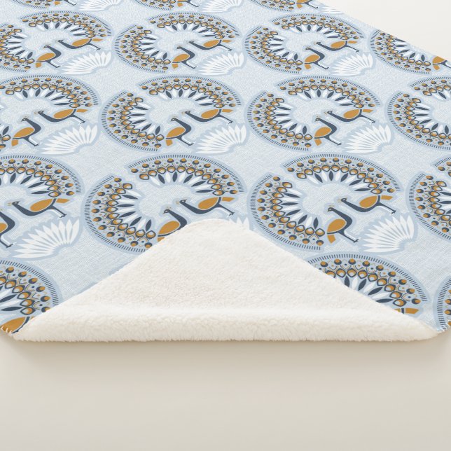 Art Deco Retro Peacock Sherpadecke (3/4)