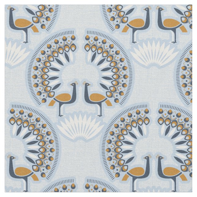 Art Deco Retro Peacock Stoff (Nahaufnahme)