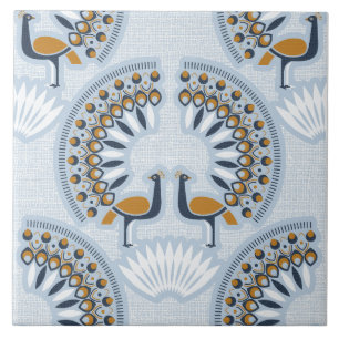 Art Deco Retro Pfau Fliese