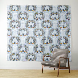 Art Deco Retro Pfau Wandteppich
