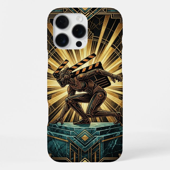 Art Deco Retro Sci-Fi iPhone 16 Pro Max Hülle (Rückseite)