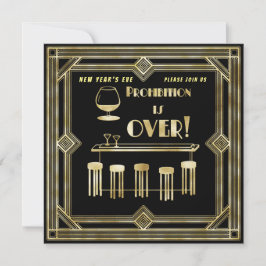 Art Deco Retro Silvester Bar Card