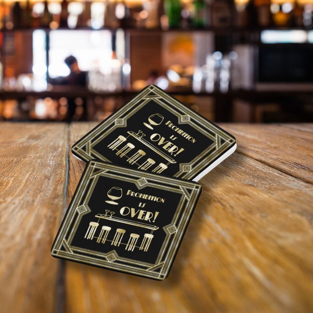 Art Deco Retro Silvester Verbot Bar Untersetzer (Art Deco Retro New Years Eve Prohibition Bar Party Paper Coaster)