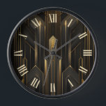 Art Deco Retro Vintag Classic 1920er Black Gold Uhr<br><div class="desc">Mit zeitloser Eleganz verwandeln Sie Ihren Raum - unsere Art-Déco-inspirierte Schwarz-Gold-Wanduhr erfasst mühelos den Glamour der 20er Jahre. Die Raffinesse des geometrischen Designs einbinden und mit jeder Minute ein Statement abgeben. Das sind weitere 100% Schnürhammer Designs.</div>
