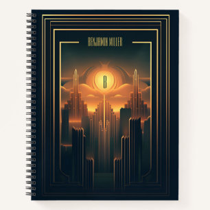 Art Deco Retro Vintag Classic 1920er Jahre Black & Notizbuch