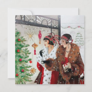 Art Deco Retro Vintage Damen Weihnachten