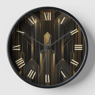 Art Deco Retro Vintage Klassiker 1920er Schwarz Go Uhr