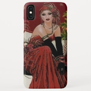 Art Deco Retro Vintage Weihnachtsdame Case-Mate iPhone Hülle