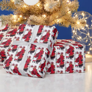 Art Deco Retro Vintage Weihnachtsdamen Geschenkpapier
