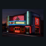 Art Deco Rio Theater, Overland Park, Kansas Poster<br><div class="desc">Die rosa Neonleuchten des Rio Theaters werden zu Kinobesuchern, die in einem Vintagen Glanz gewollt sind, der an das Palm Beach-Ambiente der 40er Jahre erinnert. Das Theater im Zentrum des Overland Parks, Kansas, wurde restauriert und im Jahr 2000 wieder eröffnet, um Filme zu zeigen. Es ist ein echter Kino-Palast! Das...</div>