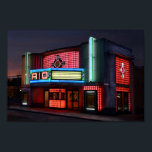Art Deco Rio Theater, Overland Park, Kansas Poster<br><div class="desc">Die rosa Neonleuchten des Rio Theaters werden zu Kinobesuchern, die in einem Vintagen Glanz gewollt sind, der an das Palm Beach-Ambiente der 40er Jahre erinnert. Das Theater im Zentrum des Overland Parks, Kansas, wurde restauriert und im Jahr 2000 wieder eröffnet, um Filme zu zeigen. Es ist ein echter Kino-Palast! Das...</div>