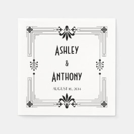 Art Deco Roaring 20er Brautbräutigam Datum Hochzei Serviette