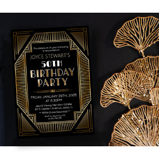 Art Deco Roaring 20er Geburtstagseinladung Einladung