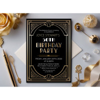 Art Deco Roaring 20er Geburtstagseinladung