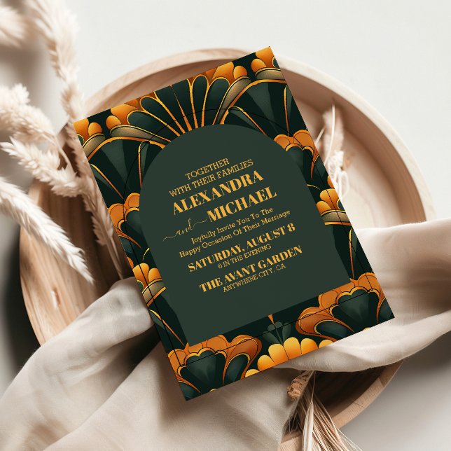 Art Deco Roaring 20er Hochzeit Einladung (Von Creator hochgeladen)