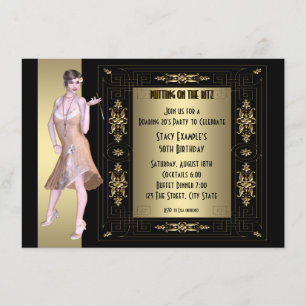 Art Deco Roaring 20's Geburtstagsparty Einladung