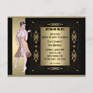 Art Deco Roaring 20's Geburtstagsparty Einladung