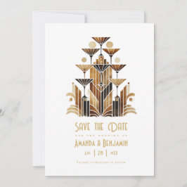 Art Deco Roaring Twenties Gatsby Champagner-Turm Save The Date