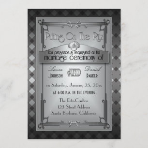 Art Deco Roaring Twenties Hochzeits-Einladung Einladung