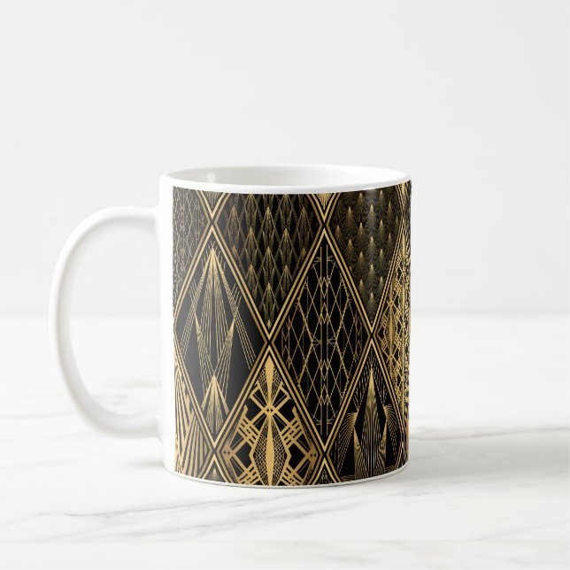 Art Deco Rodelbahn mit Aussicht Kaffeetasse (Links)