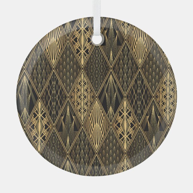 Art Deco Rodelbahn mit Aussicht Ornament Aus Glas (Vorderseite)