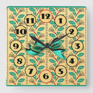 Art Deco Rodelbahn mit Aussicht Quadratische Wanduhr