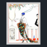 Art Deco Romantic Fashion Couple Poster<br><div class="desc">Vintage Illustration eines Flappers und eines bewundernswerten Gentleman, der einen flüchtige Blick auf die modern gekleidete junge Frau schnickt. 彡 Quotemates 彡 das Alte, die Rückgeworfenen, die Torn und verblasst. Digital wiederhergestellte Vintage Kunst und Fotos Adobe Associate in Graphic Design and Illustration</div>