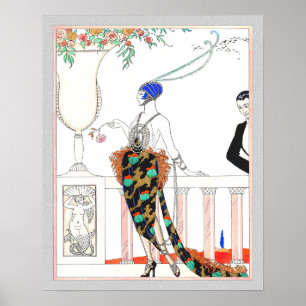 Art Deco Romantic Fashion Couple Poster