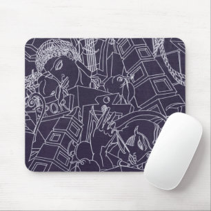 Art Deco römisch SPQR dunkelviolette Ästhetik Kuns Mousepad