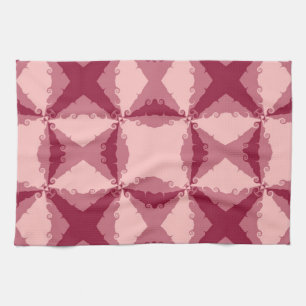 Art Deco Rosa Blumenwirbel Retro Abstrakt Handtuch