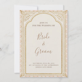 Art Deco Rosafarben Goldener Bogen Gatsby Elegant  Einladung