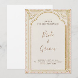Art Deco Rosafarben Goldener Bogen Gatsby Elegant  Einladung
