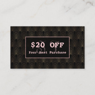 Art Deco Rose Gold Monogram Makeust Artist Rabattkarte