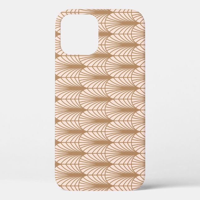 Art Deco Rose: Golden Peacock Feathers Case-Mate iPhone Hülle (Rückseite)