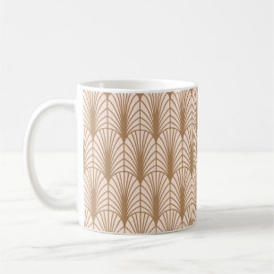 Art Deco Rose: Golden Peacock Feathers Kaffeetasse