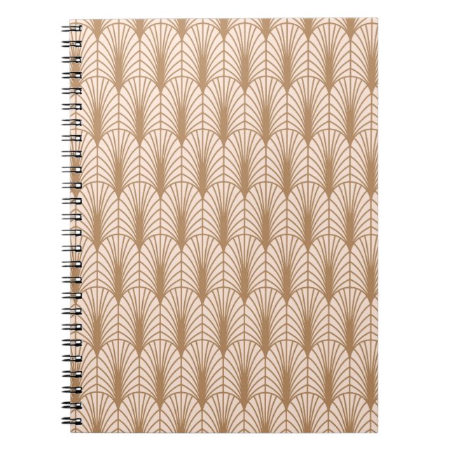 Art Deco Rose: Golden Peacock Feathers Notizblock (Vorderseite)