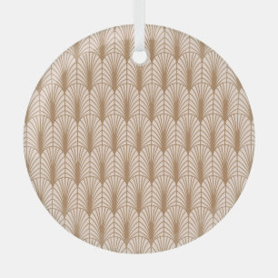 Art Deco Rose: Golden Peacock Feathers Ornament Aus Glas