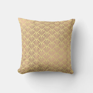 Art Déco Rose Göttliche Kupfer Gelbe Muscheln Skal Kissen