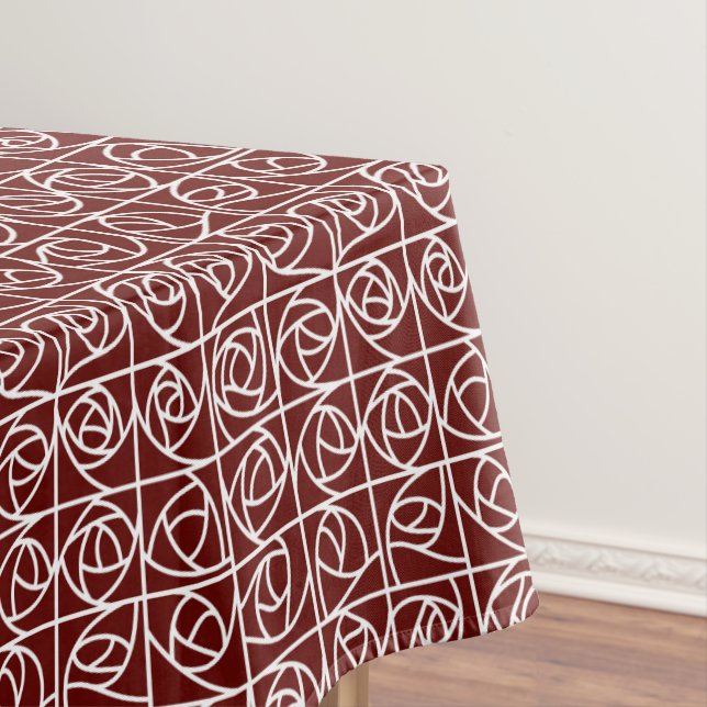 Art Deco Rose Square Stilvoll Rot Tischdecke (Beispiel)