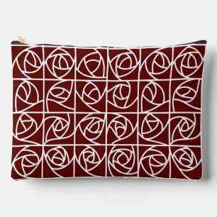 Art Deco Rose Square Stilvoll Rot Zubehörtasche