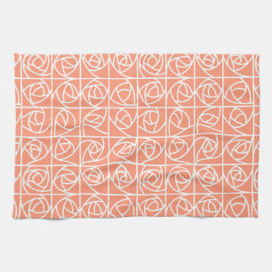 Art Deco Rose Square Stilvolle Blumenpfirsiche Geschirrtuch