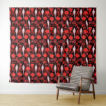 ART DECO ROTE BLUME, WEISSE PARROTEN WANDTEPPICH<br><div class="desc">Elegante,  lebendige und klassische französische Art-Déco-Blumenbild mit weißen Papageien und Blume.</div>