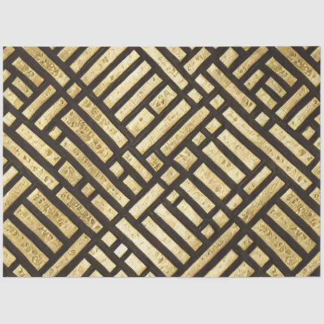 Art Deco Royal Gold Bars Seidenpapier (Vorderseite)