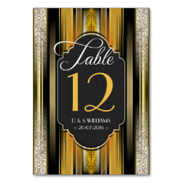 Art Deco Royal Gold Wedding Tischnummer Cards
